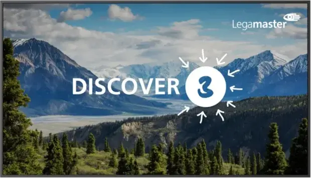 Legamaster DISCOVER 3 professional display voor digital signage, onderwijs en vergaderruimtes, geleverd en geïnstalleerd door Bano